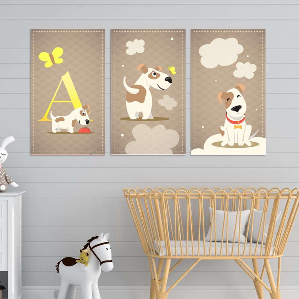 cuadro Infantil de perros con nombre personalizado