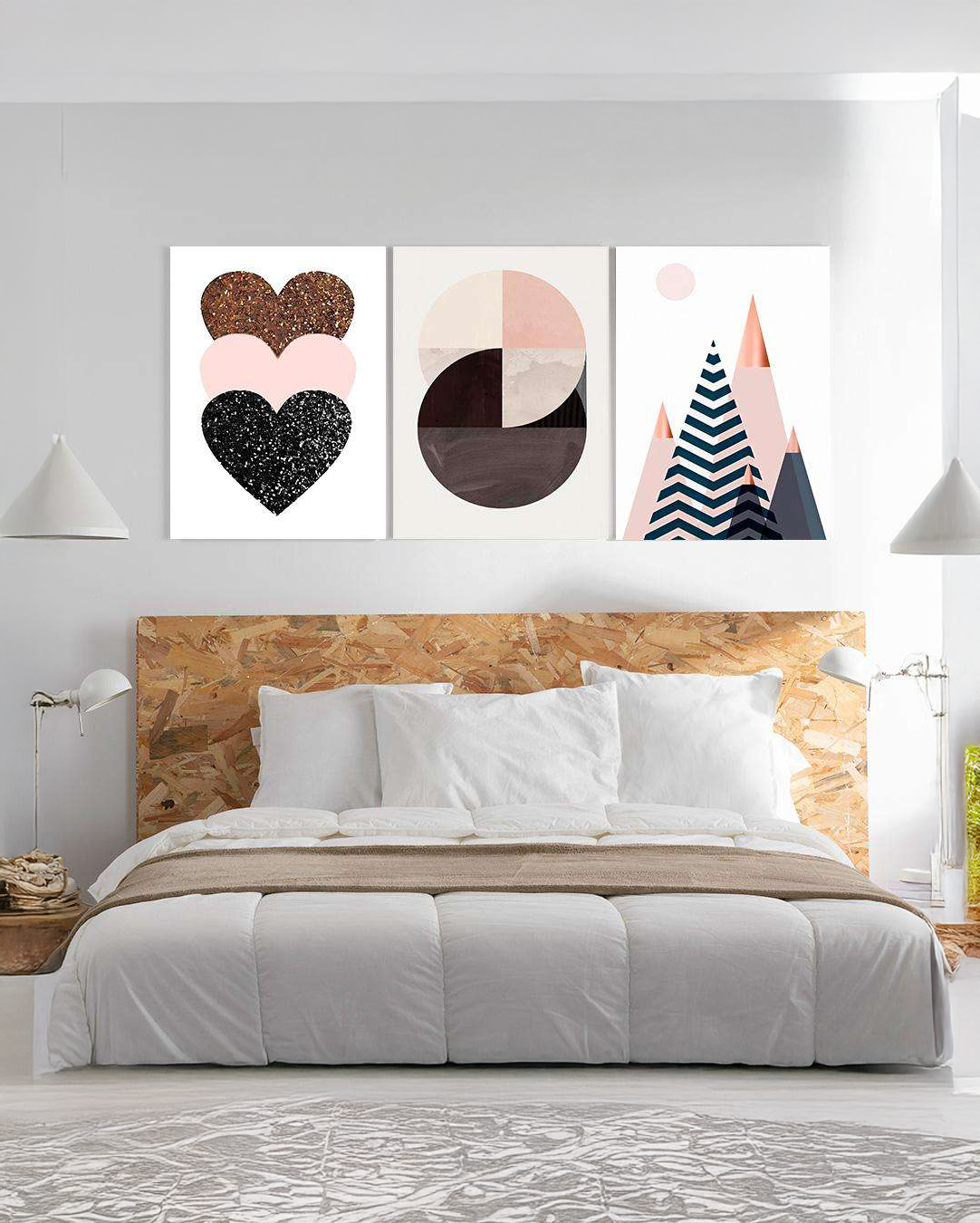 Cuadro corazones con arte abstracto