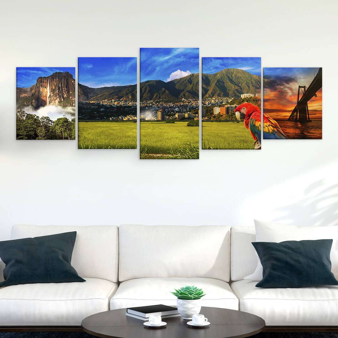 cuadro paisajes de venezuela set de 5 cuadros