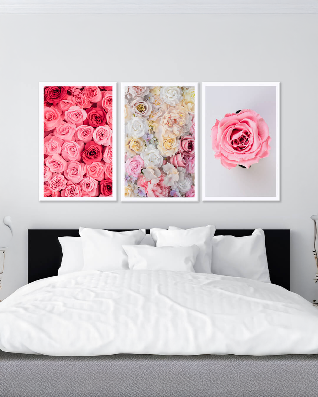 Cuadro flores en colores rosa