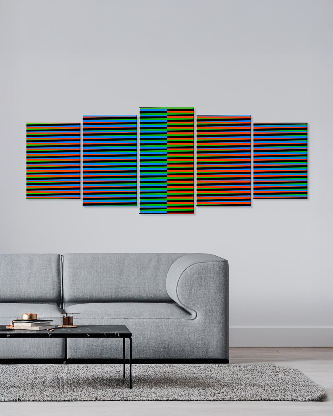 Cuadros con interpretación del arte de Carlos Cruz Diez
