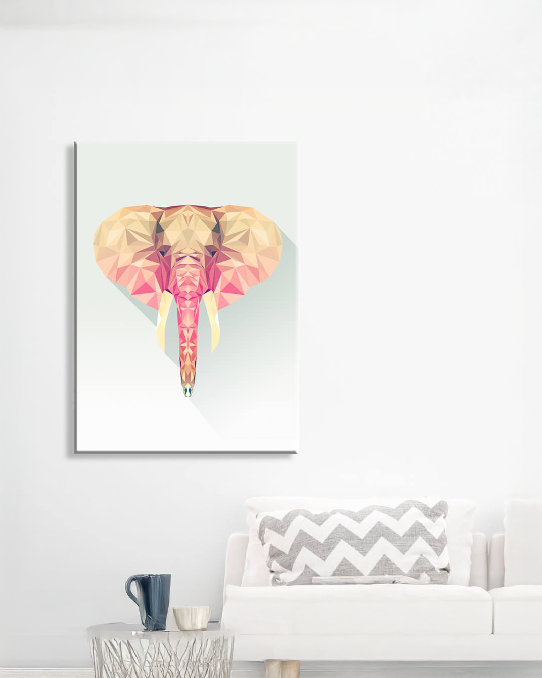 Cuadro retrato elefante vectorial