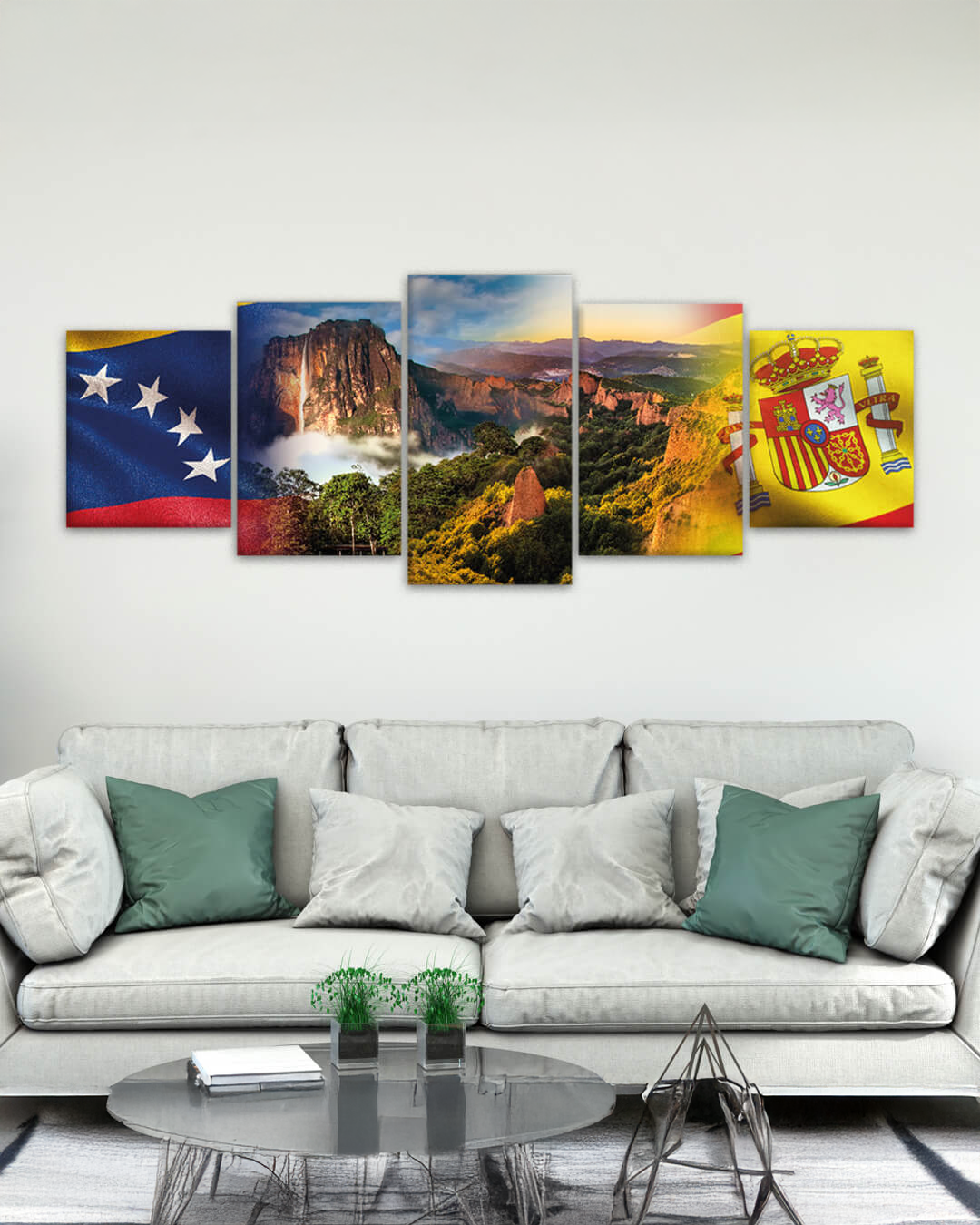 Composición de paisajes de España y Venezuela