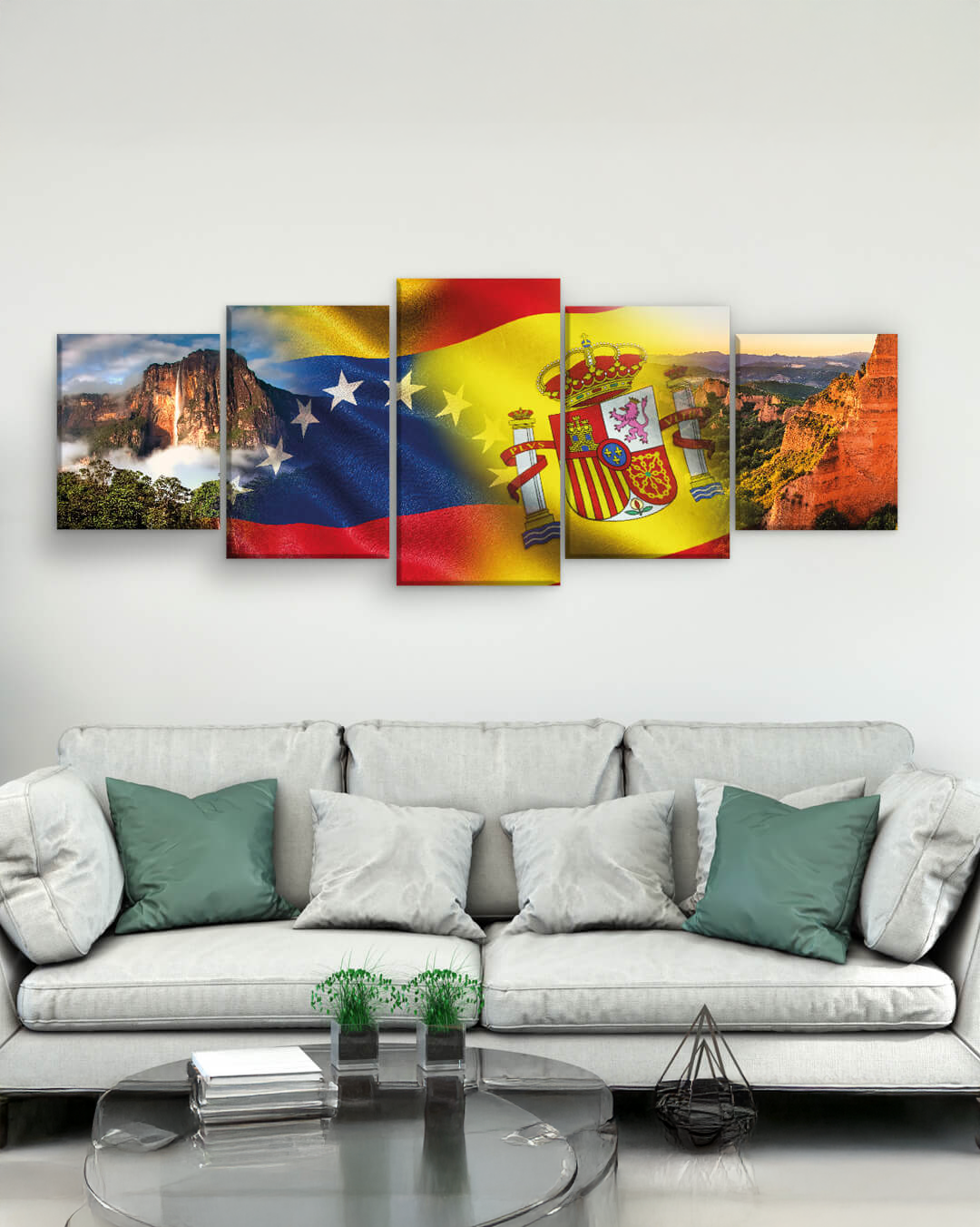 Composición de paisajes de España y Venezuela