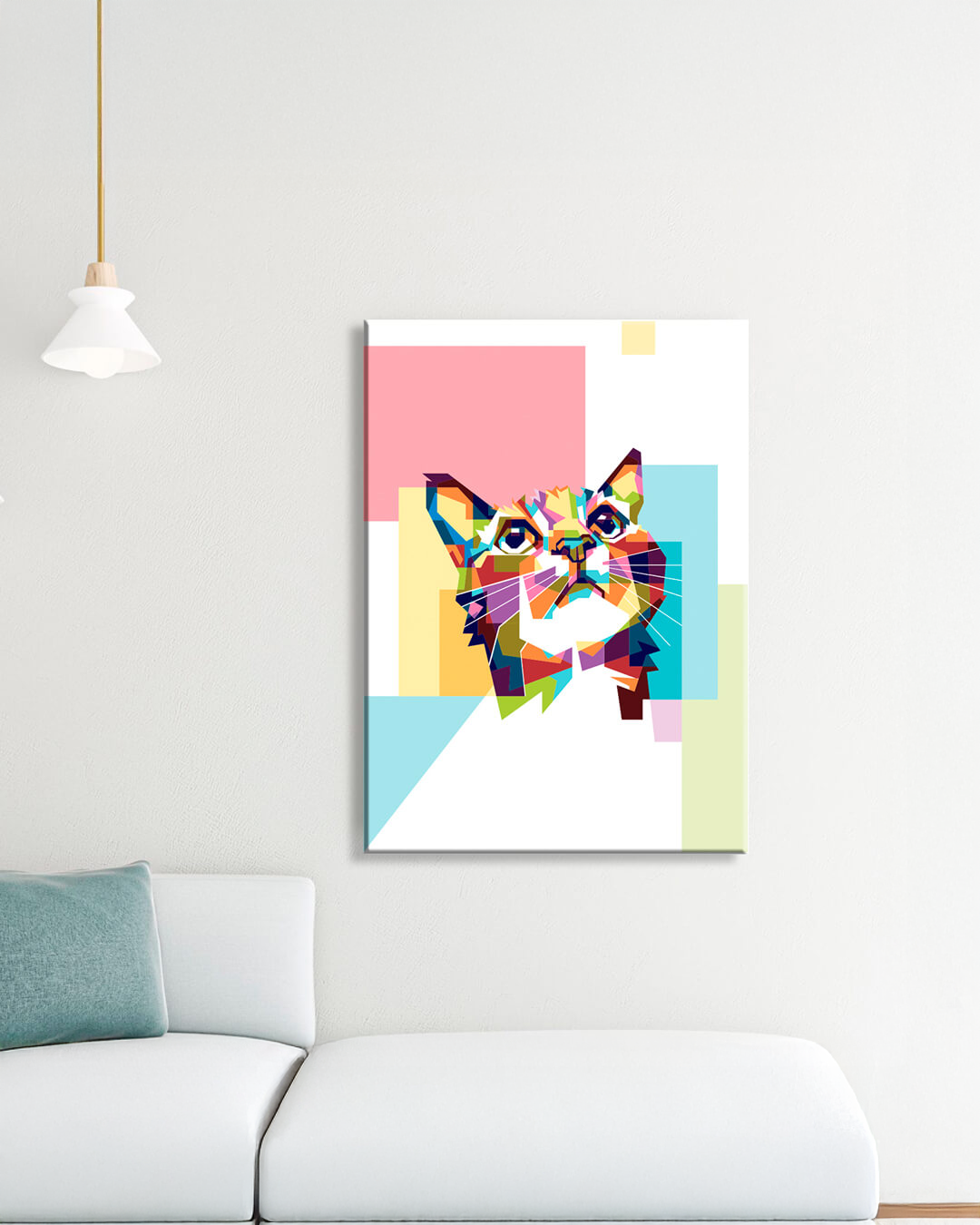 Cuadro retrato gato de colorines