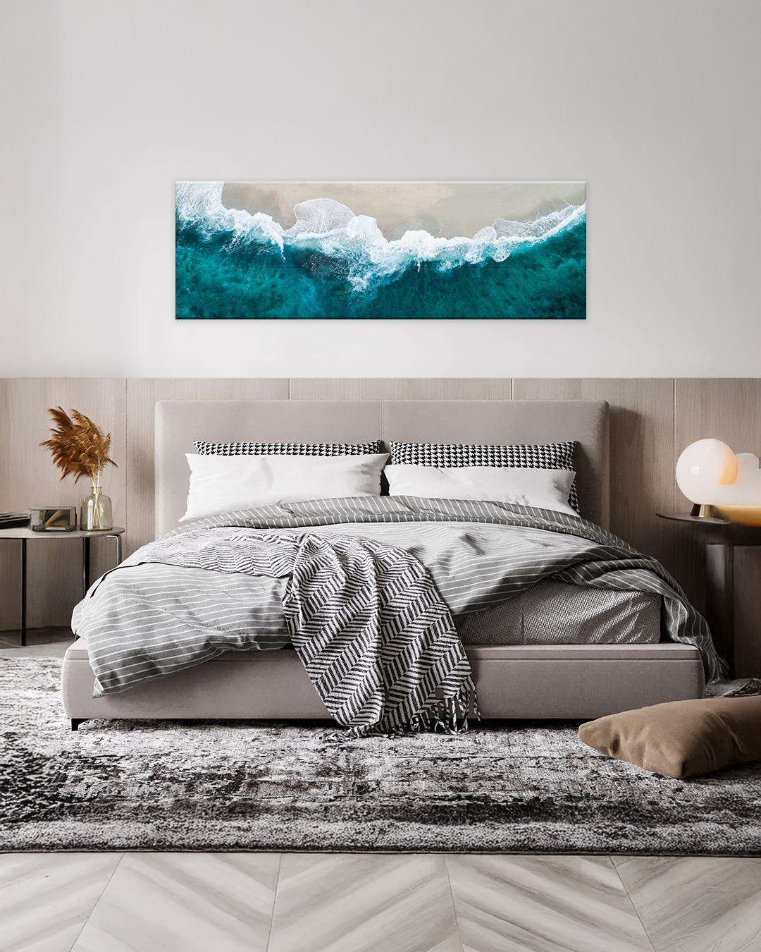 Cuadro Panorámico del mar con tonos azules intensos