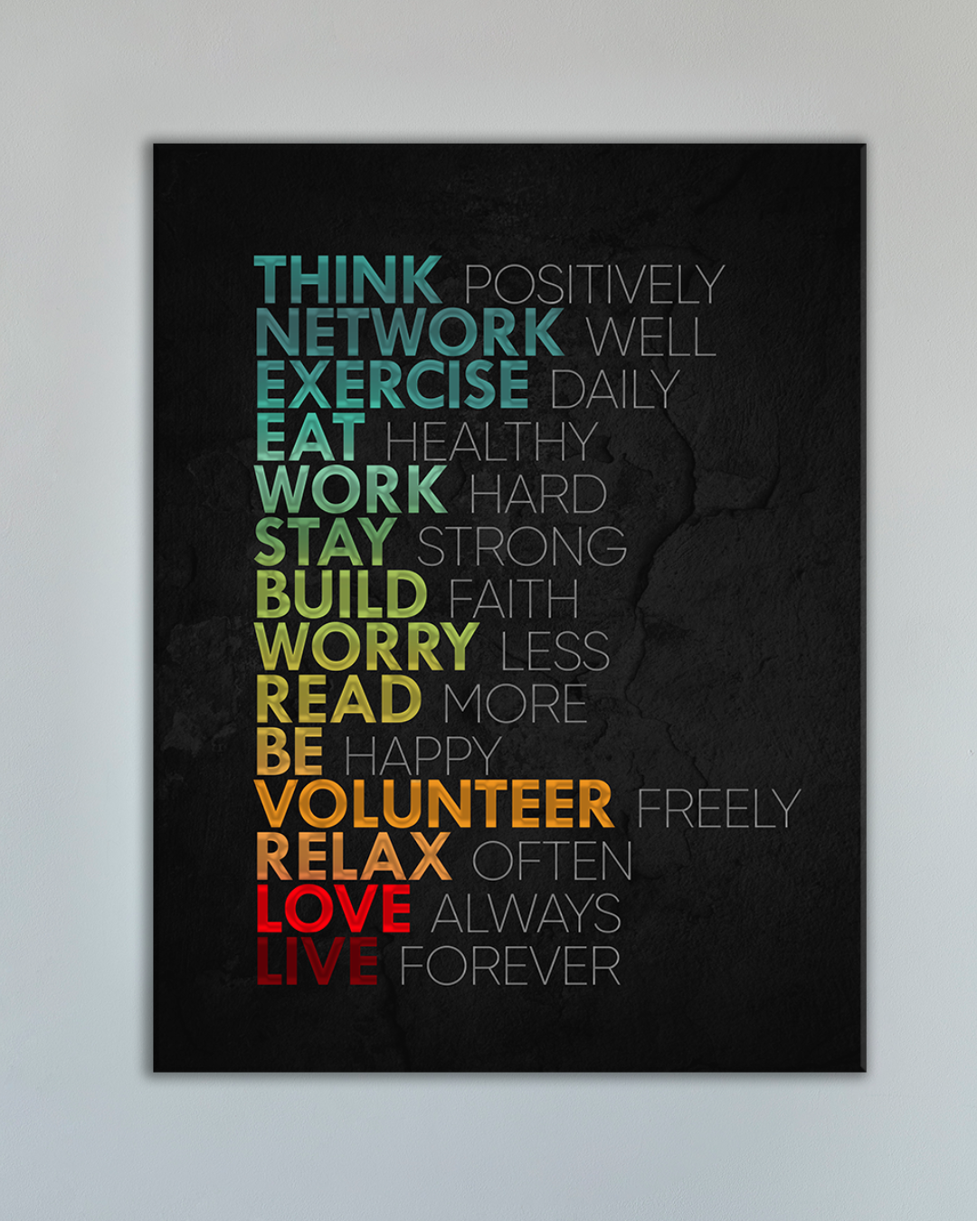 Cuadro Motivacional Multicolor – Frases Positivas para Oficina, Estudio o Home Office