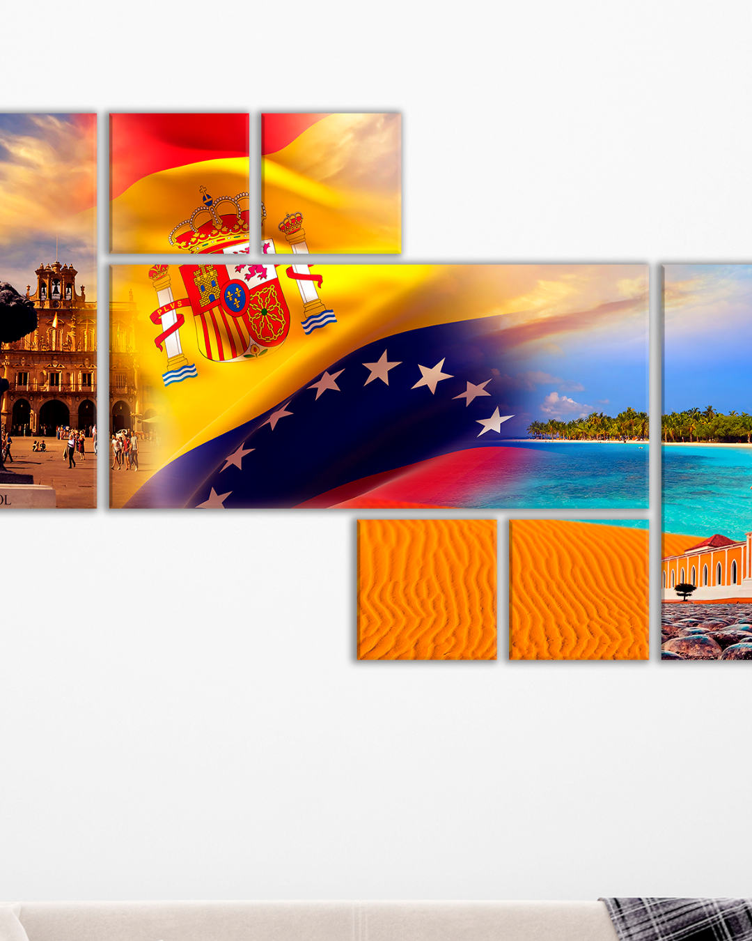 Fusión paisajes España y Venezuela en Arte Moderno para Decoración