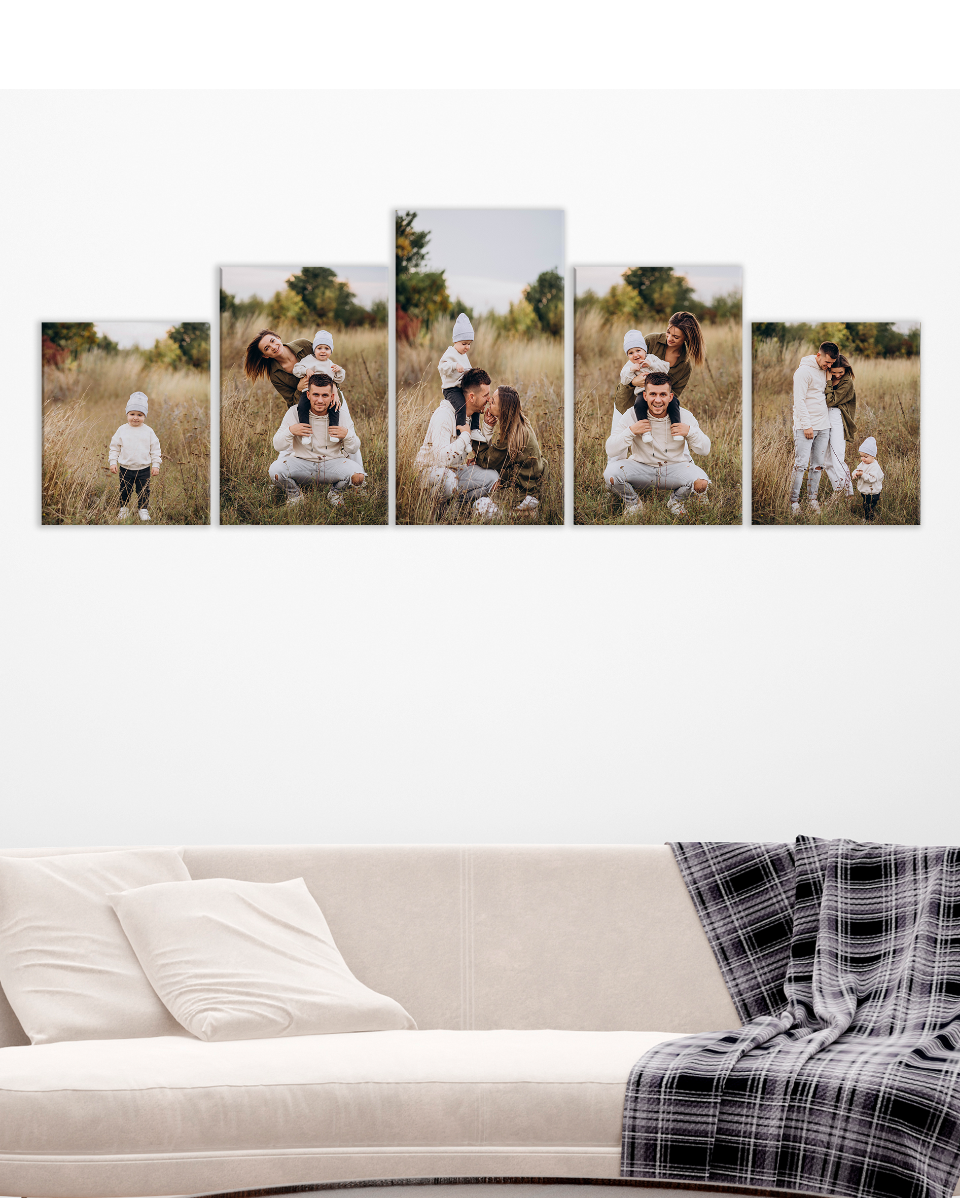 Cuadro Personalizado en 5 Piezas con Tu Foto | Decoración Familiar o Regalo Emotivo