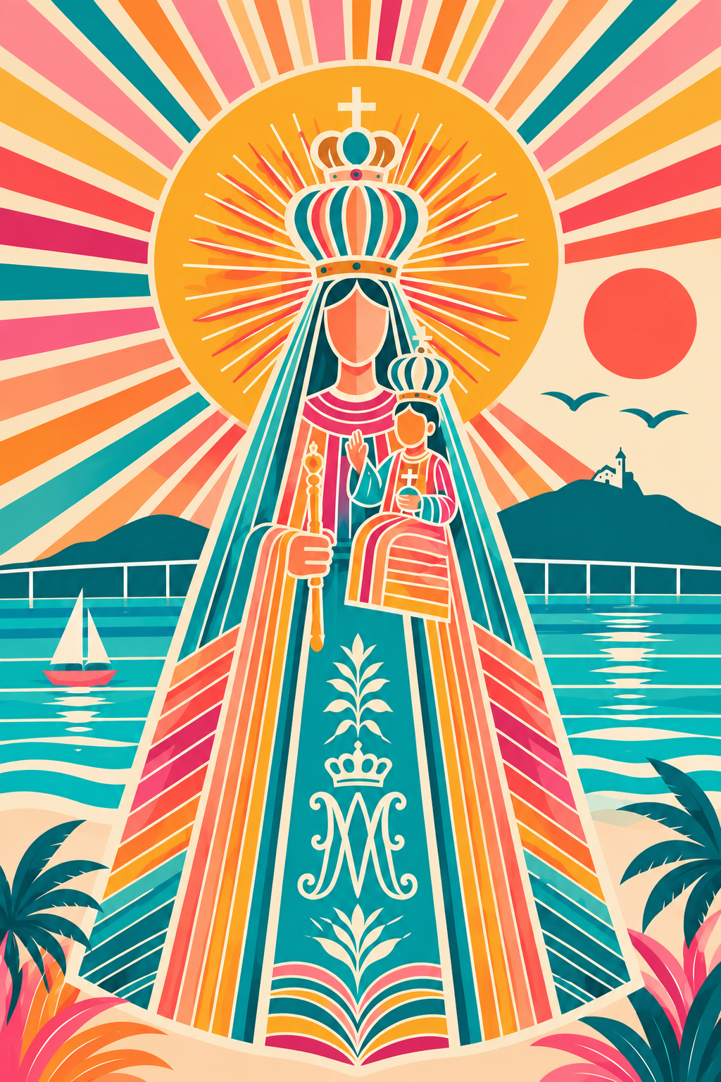 Cuadro Virgen del Valle Moderna – Arte Venezolano a Color