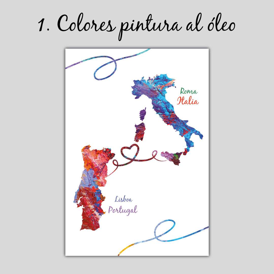 Cuadro mapas de países originales retrato vertical