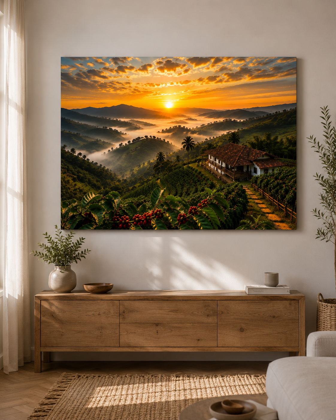 Cuadro Retrato paisaje Colombia - Atardecer en el Eje Cafetero Colombiano