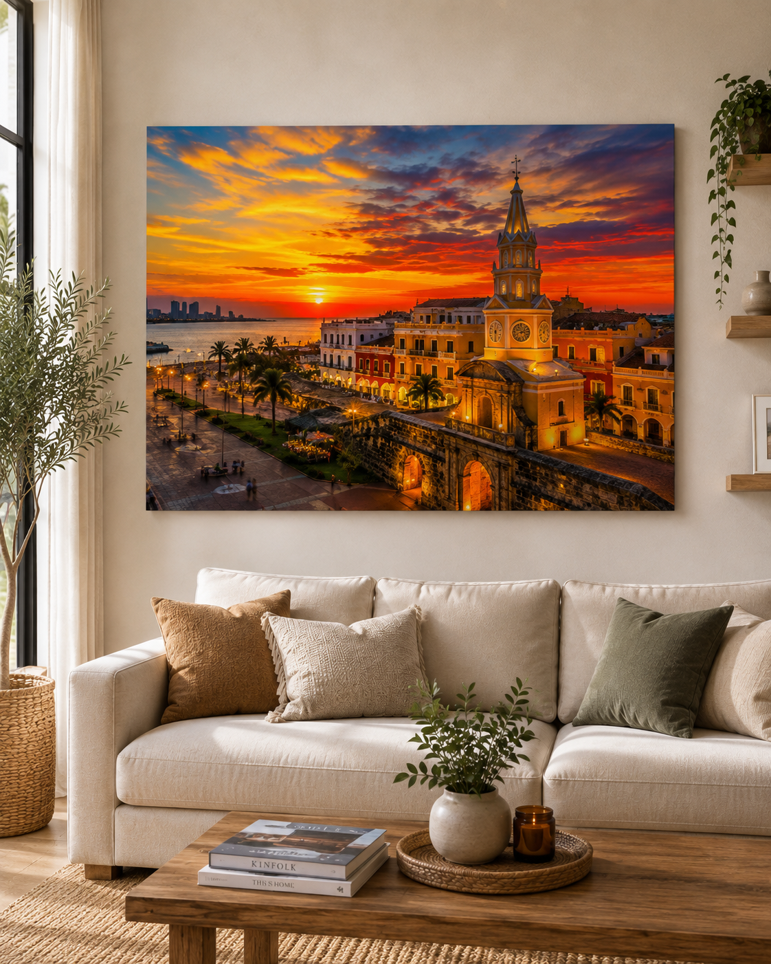 Cuadro Retrato Cartagena al Atardecer – Cuadro Decorativo paisajes de Colombia
