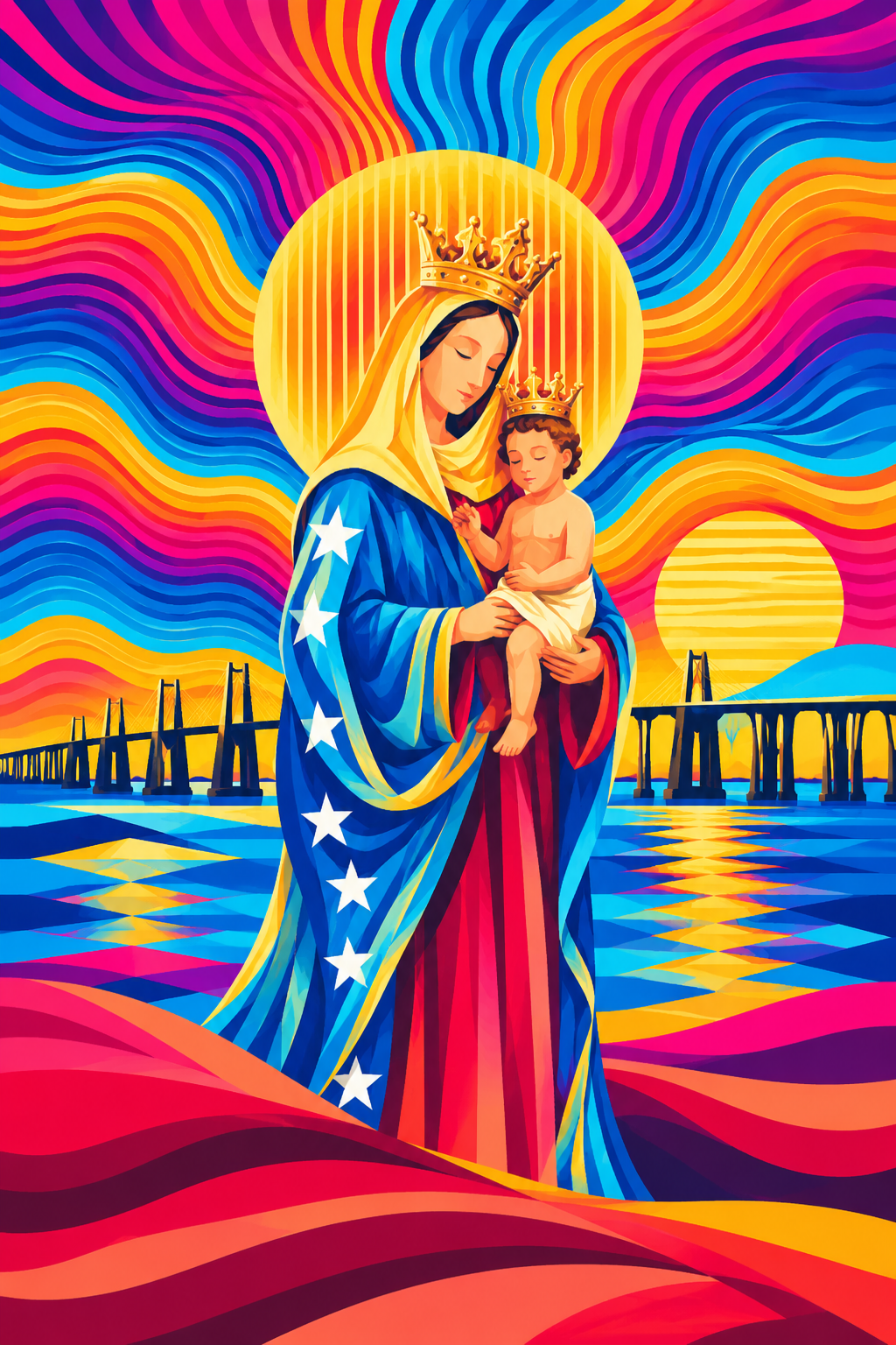 Cuadro Virgen de Coromoto Moderna – Arte Religioso Venezolano a Todo Color