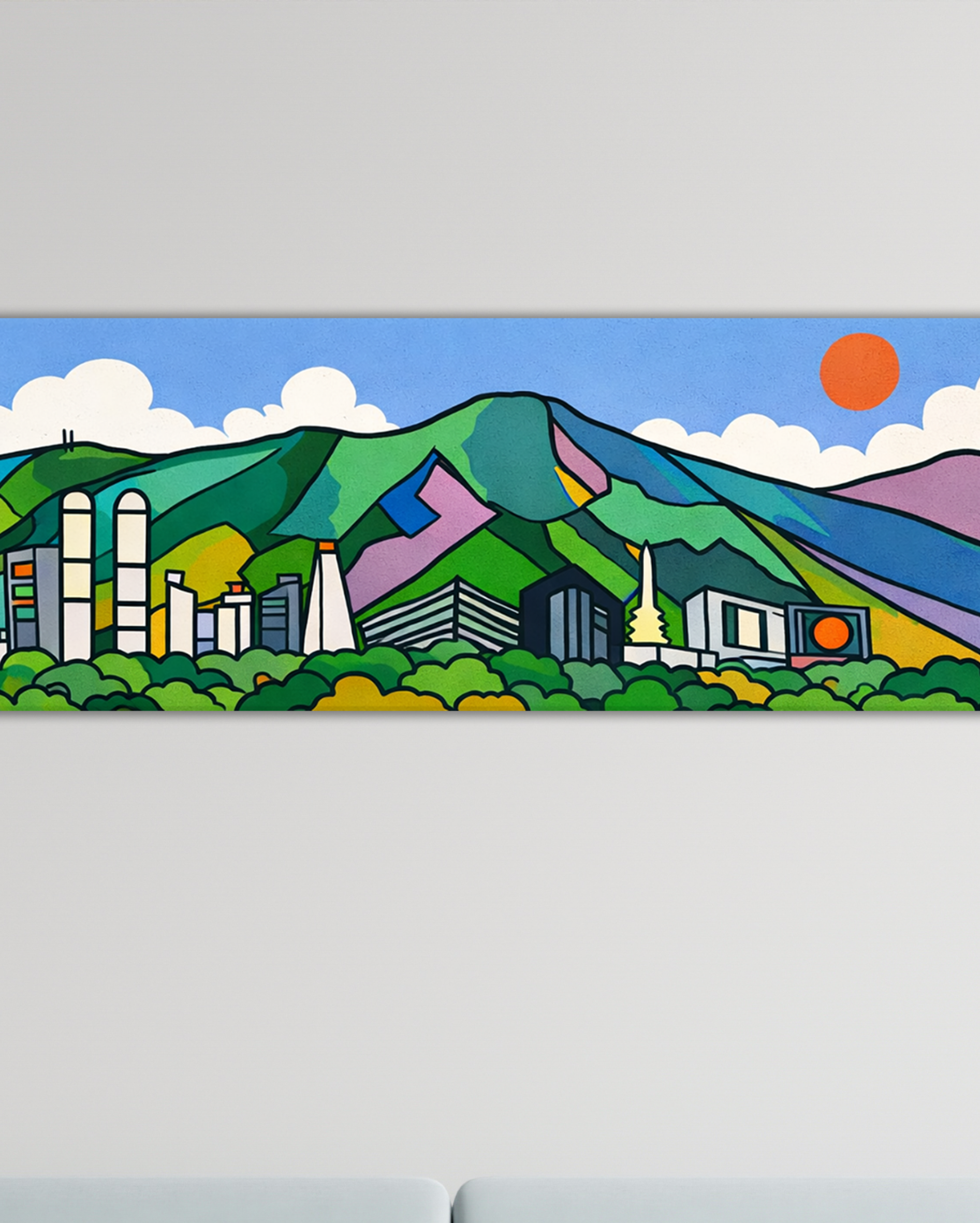 El Ávila Ilustrado – Cuadro Colorido Estilo Pop Art de Caracas