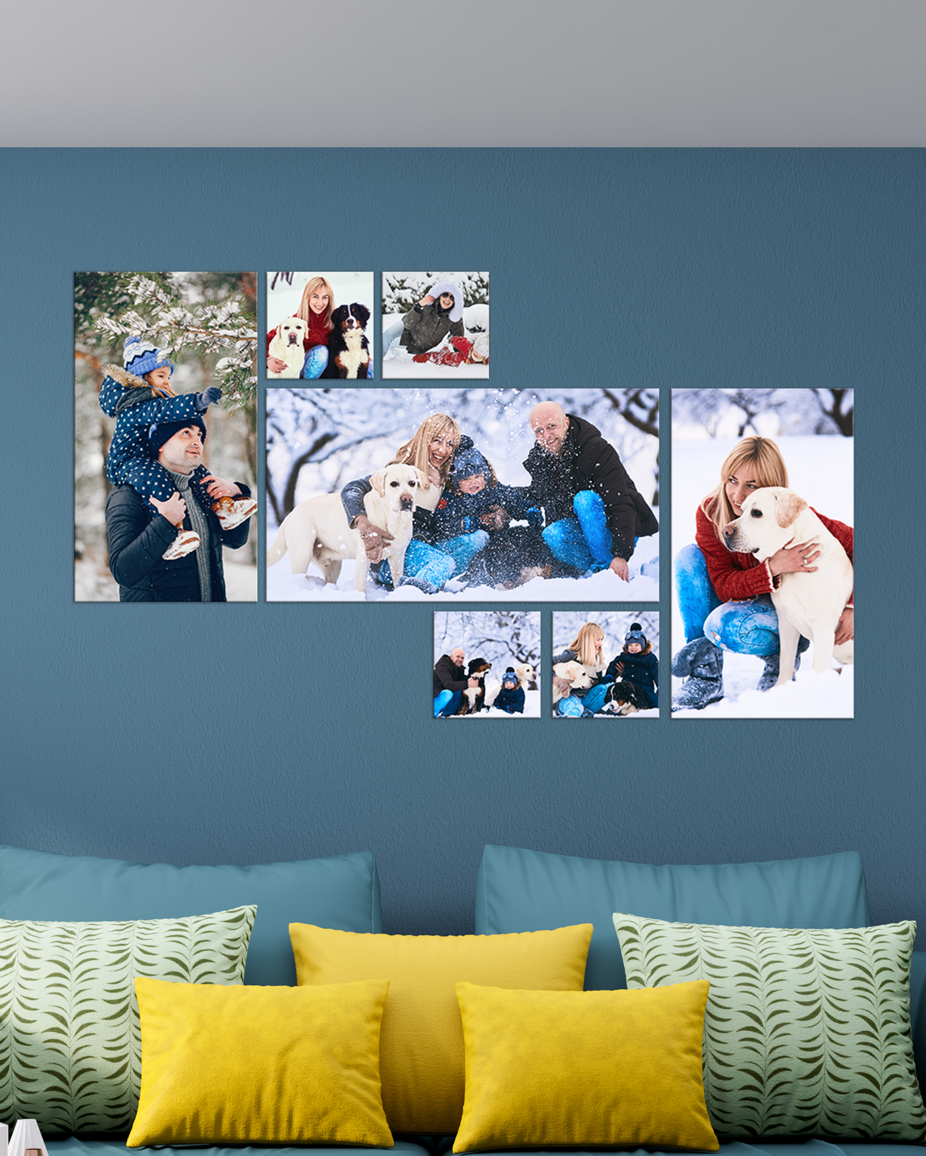 Set de 7 Cuadros Personalizados con Tus Fotos | Mural Emotivo para Decorar Tu Hogar