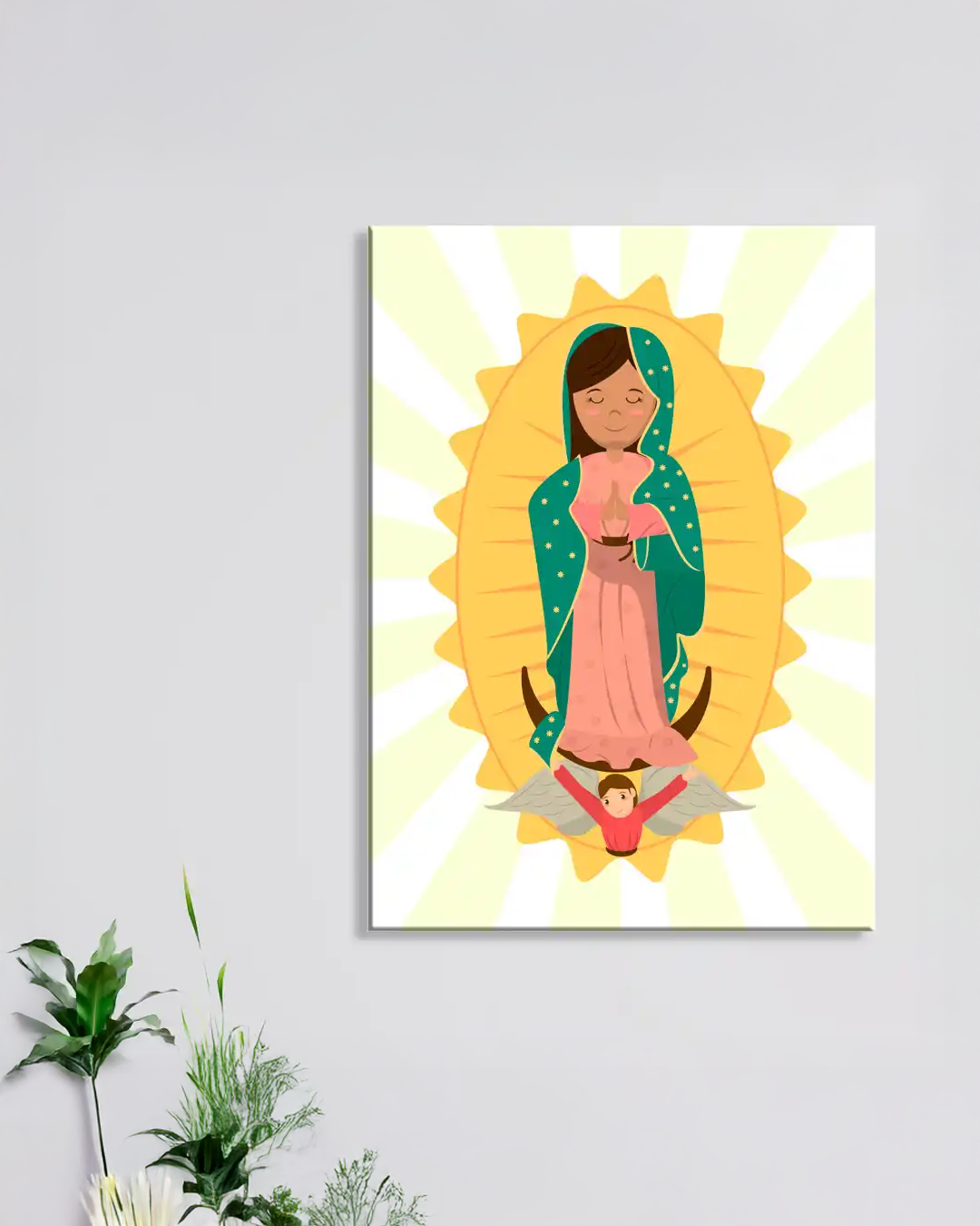 Cuadro Retrato Virgen de Guadalupe Estilo Ilustrado