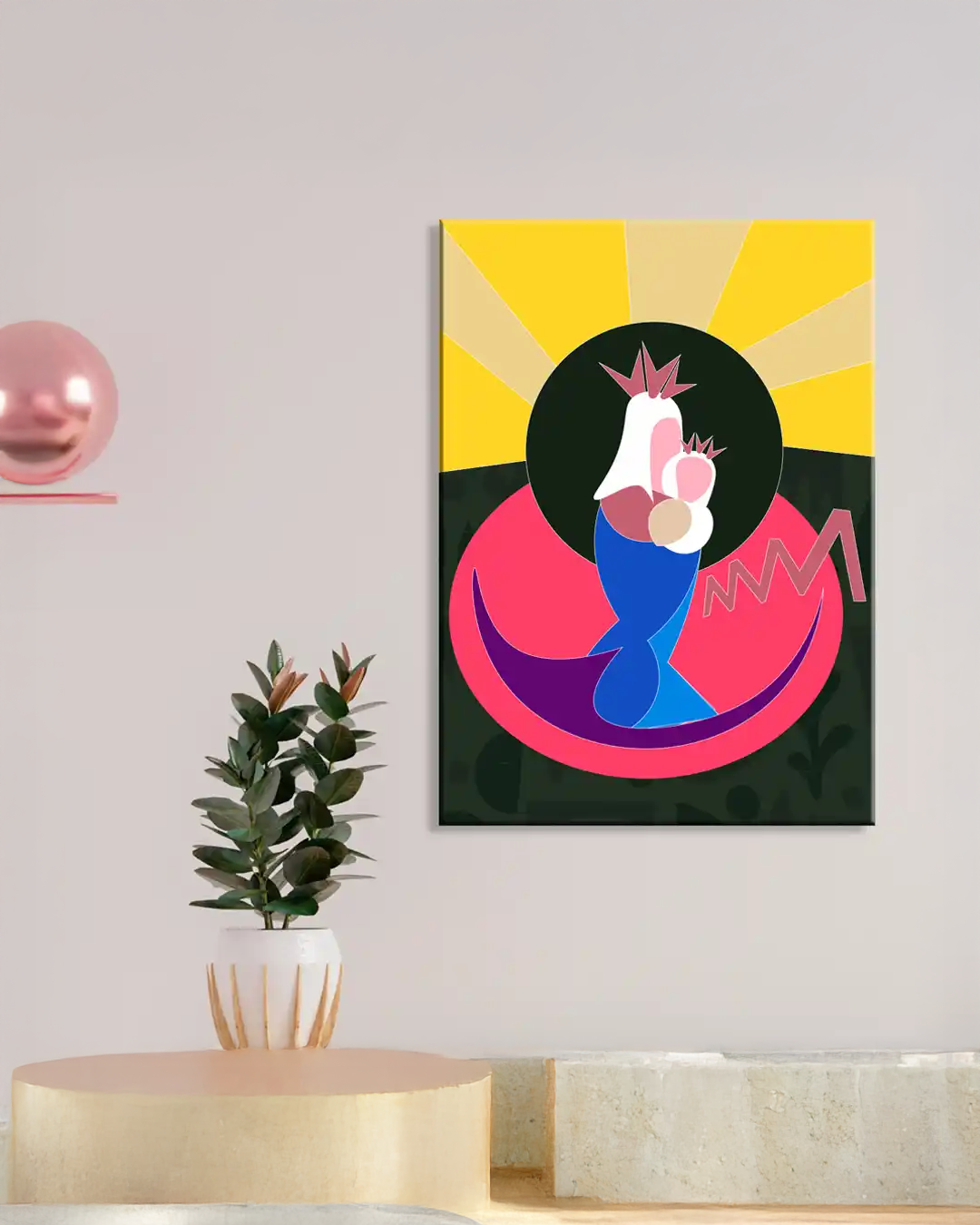 Cuadro Retrato Virgen de la Chinita Ilustrada