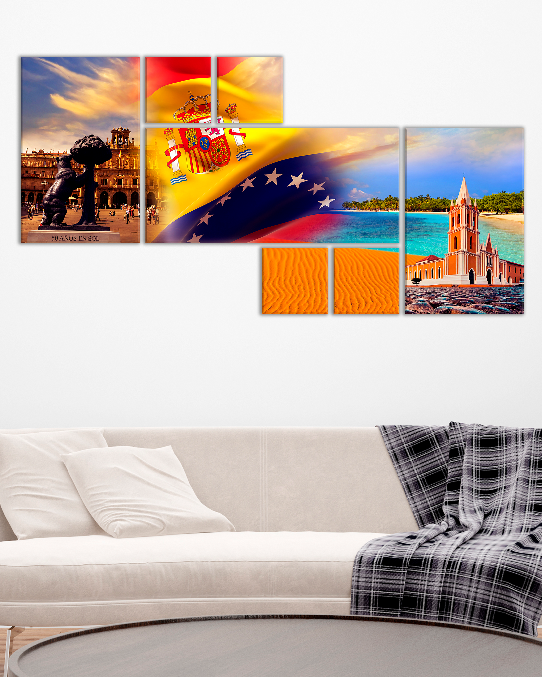 Fusión paisajes España y Venezuela en Arte Moderno para Decoración