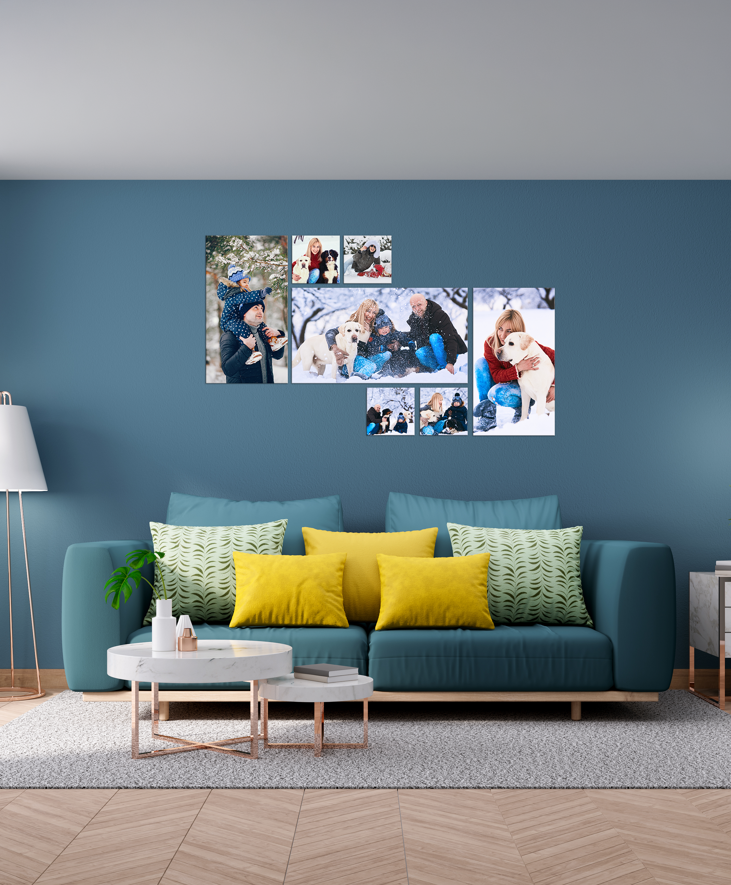 Set de 7 Cuadros Personalizados con Tus Fotos | Mural Emotivo para Decorar Tu Hogar