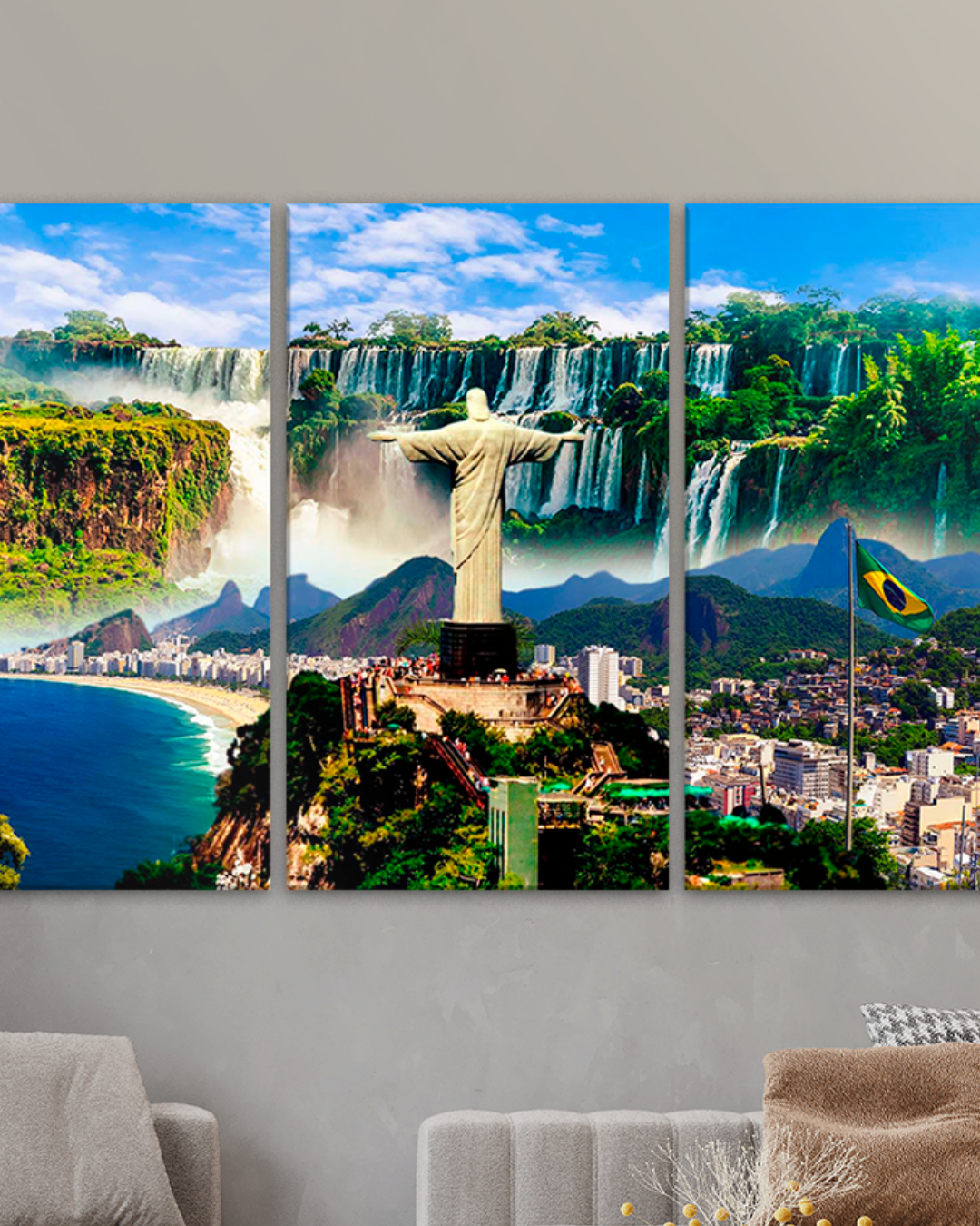 Cuadro decorativo Brasil: Cristo Redentor, Cataratas y Playa