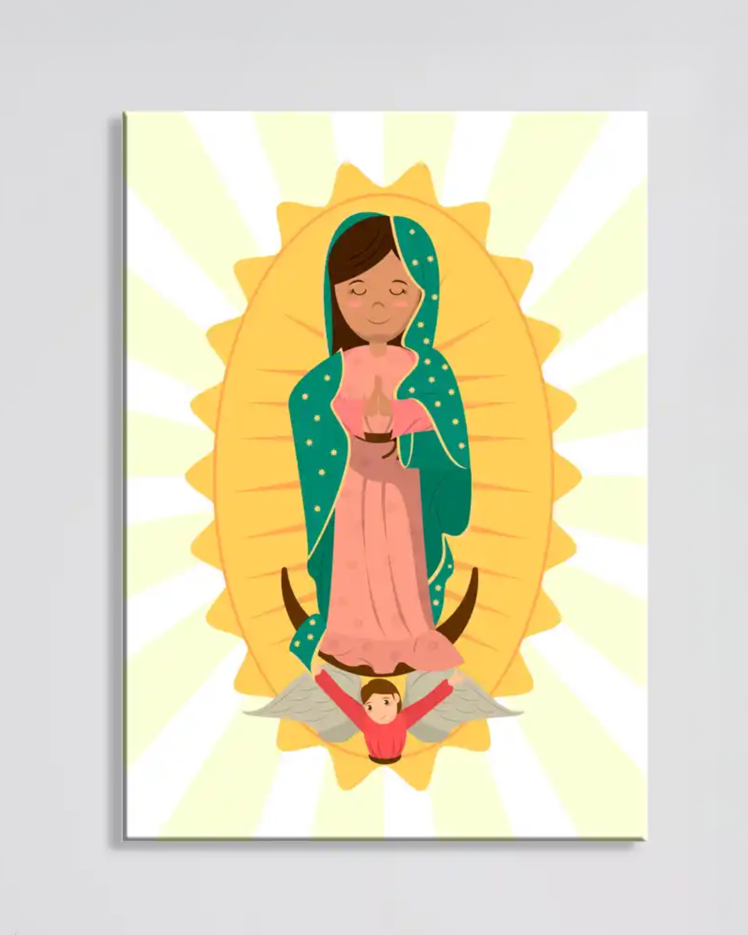 Cuadro Retrato Virgen de Guadalupe Estilo Ilustrado