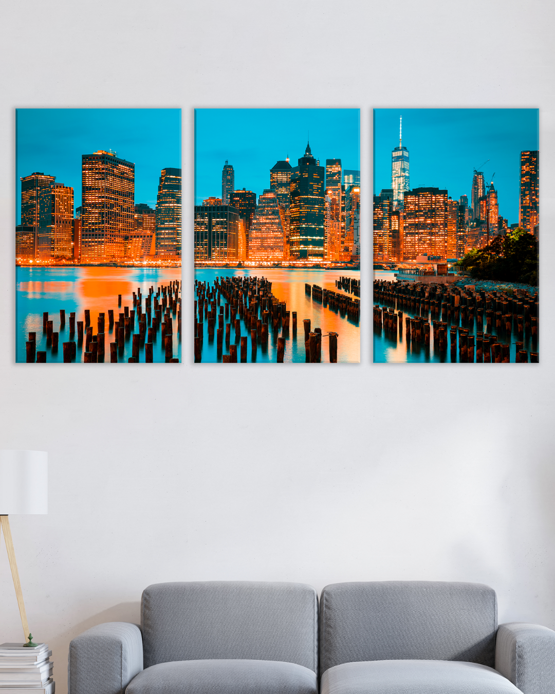 Cuadro decorativo moderno de Nueva York, Skyline al atardecer