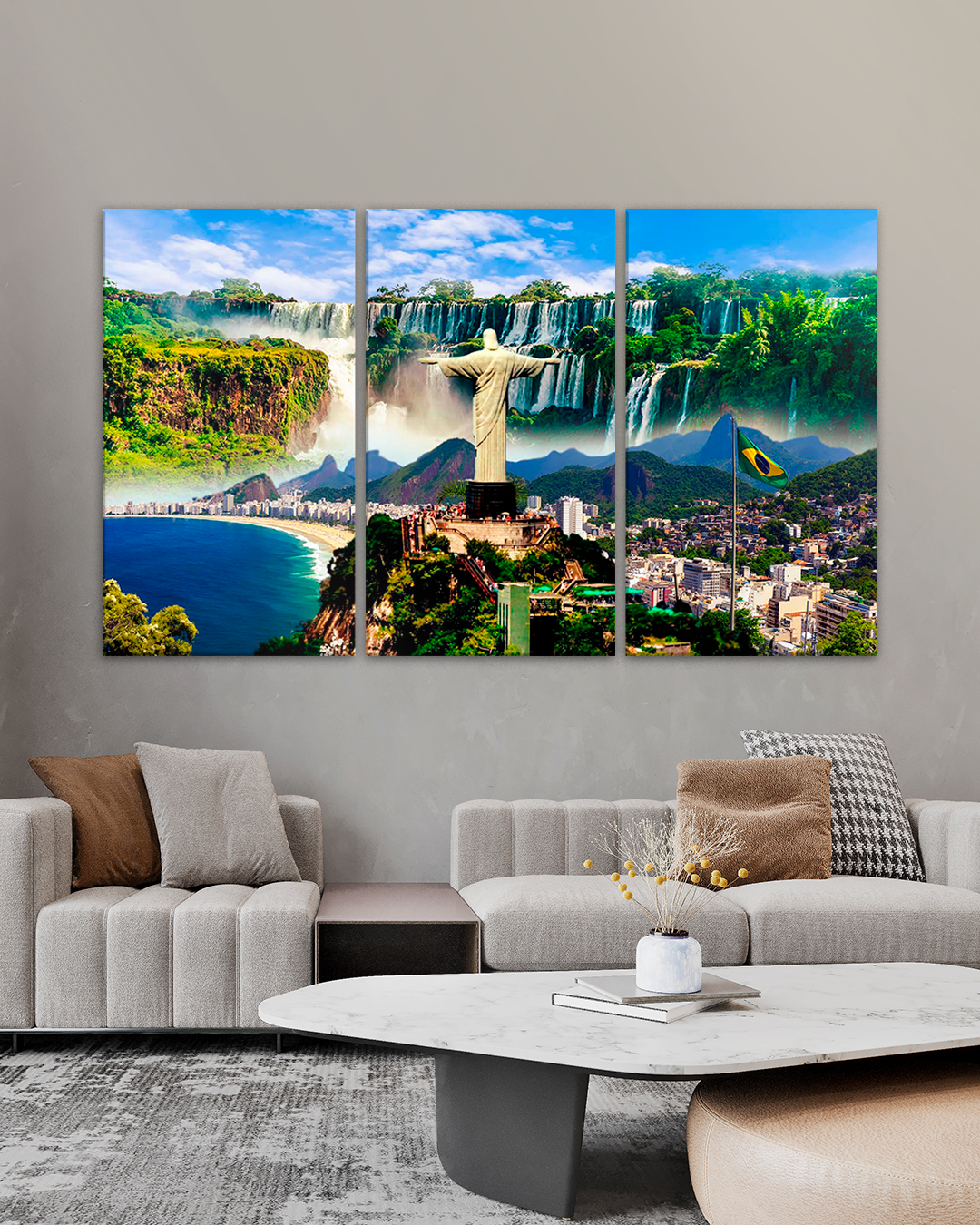 Cuadro decorativo Brasil: Cristo Redentor, Cataratas y Playa