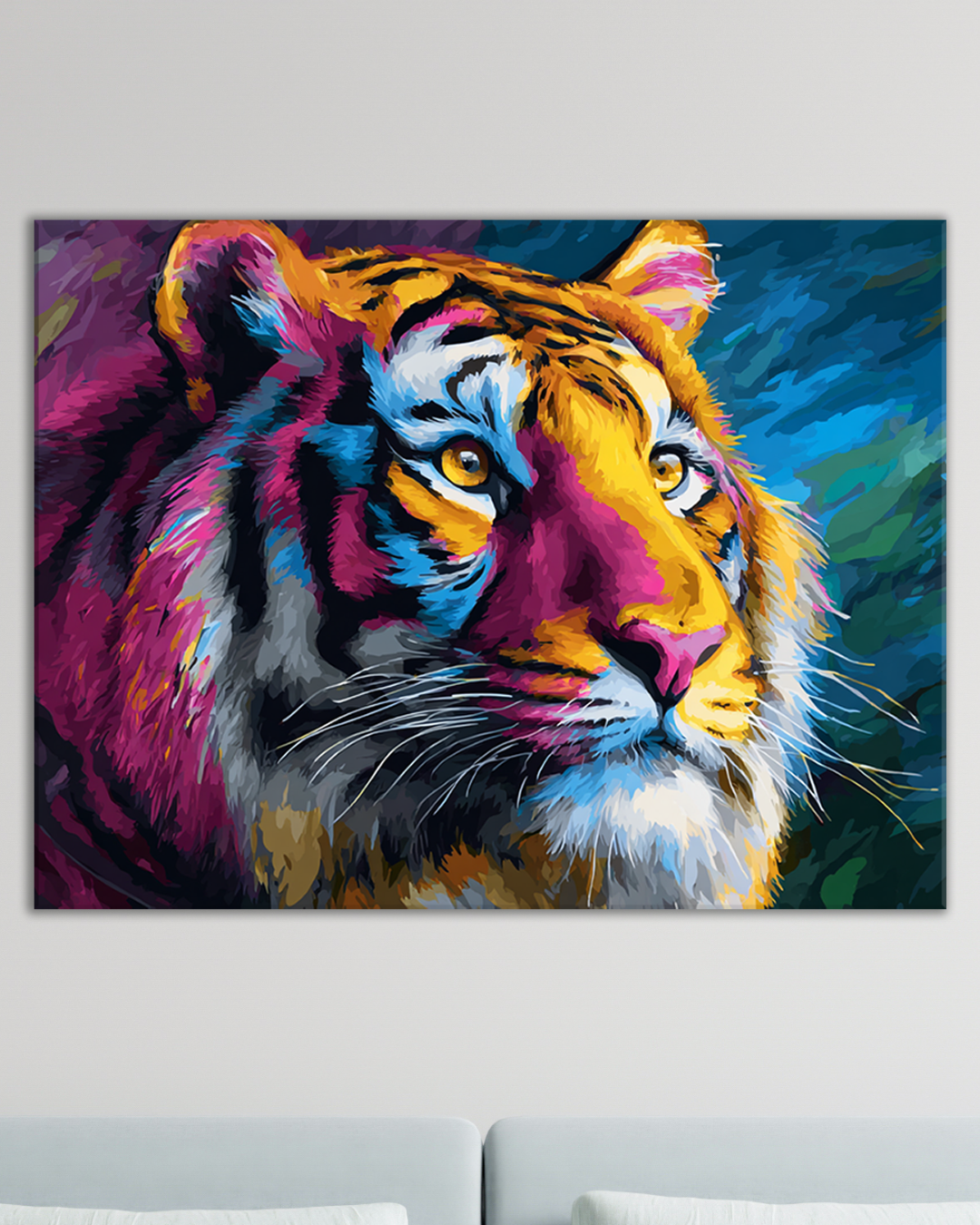 Cuadro Tigre Colorido | Arte Animal con Estilo Pop y Trazos Vibrantes