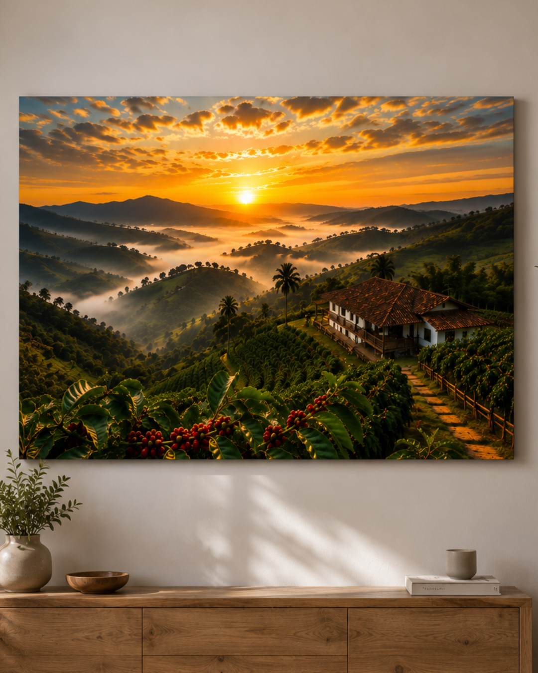 Cuadro Retrato paisaje Colombia - Atardecer en el Eje Cafetero Colombiano