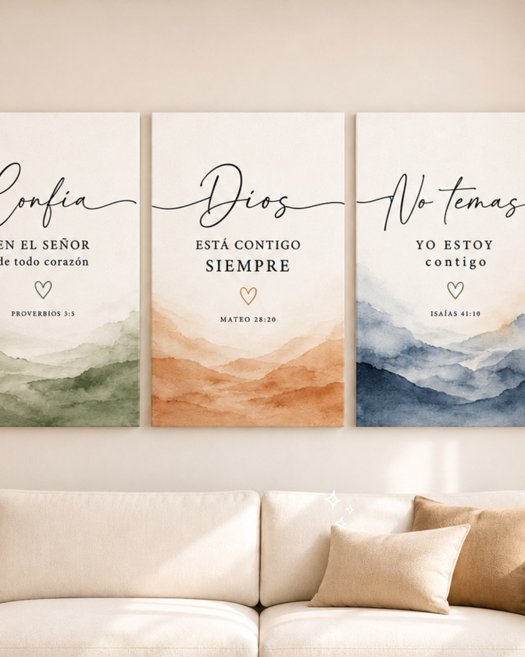 Cuadro Religioso Minimalista – Confía, Dios Está Contigo, No Temas