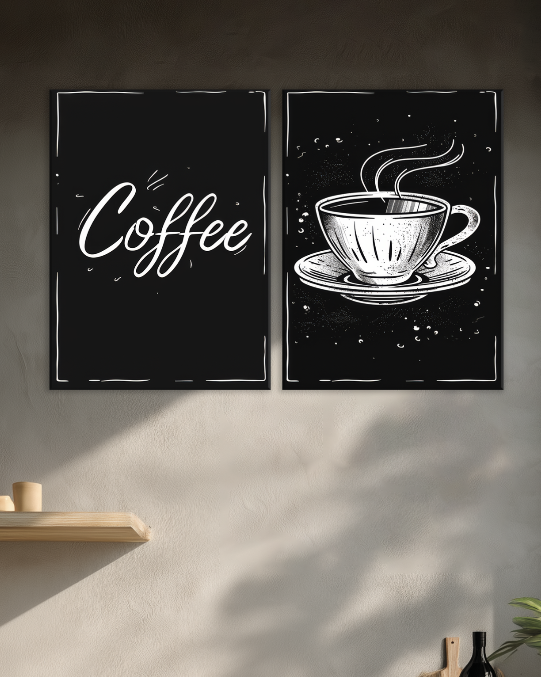 Cuadros Coffee Minimalistas en Blanco y Negro | Decoración Moderna para Cocina