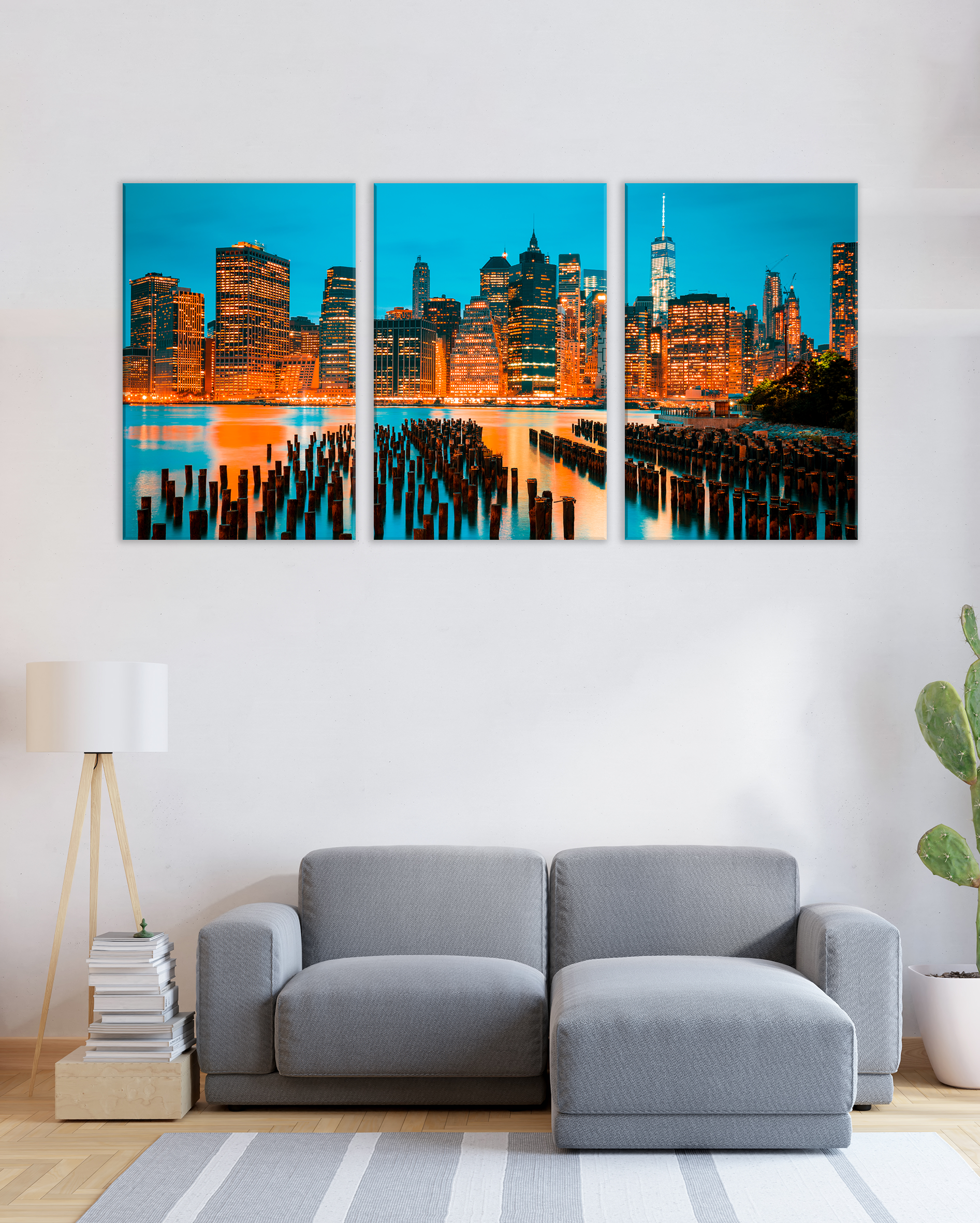 Cuadro decorativo moderno de Nueva York, Skyline al atardecer