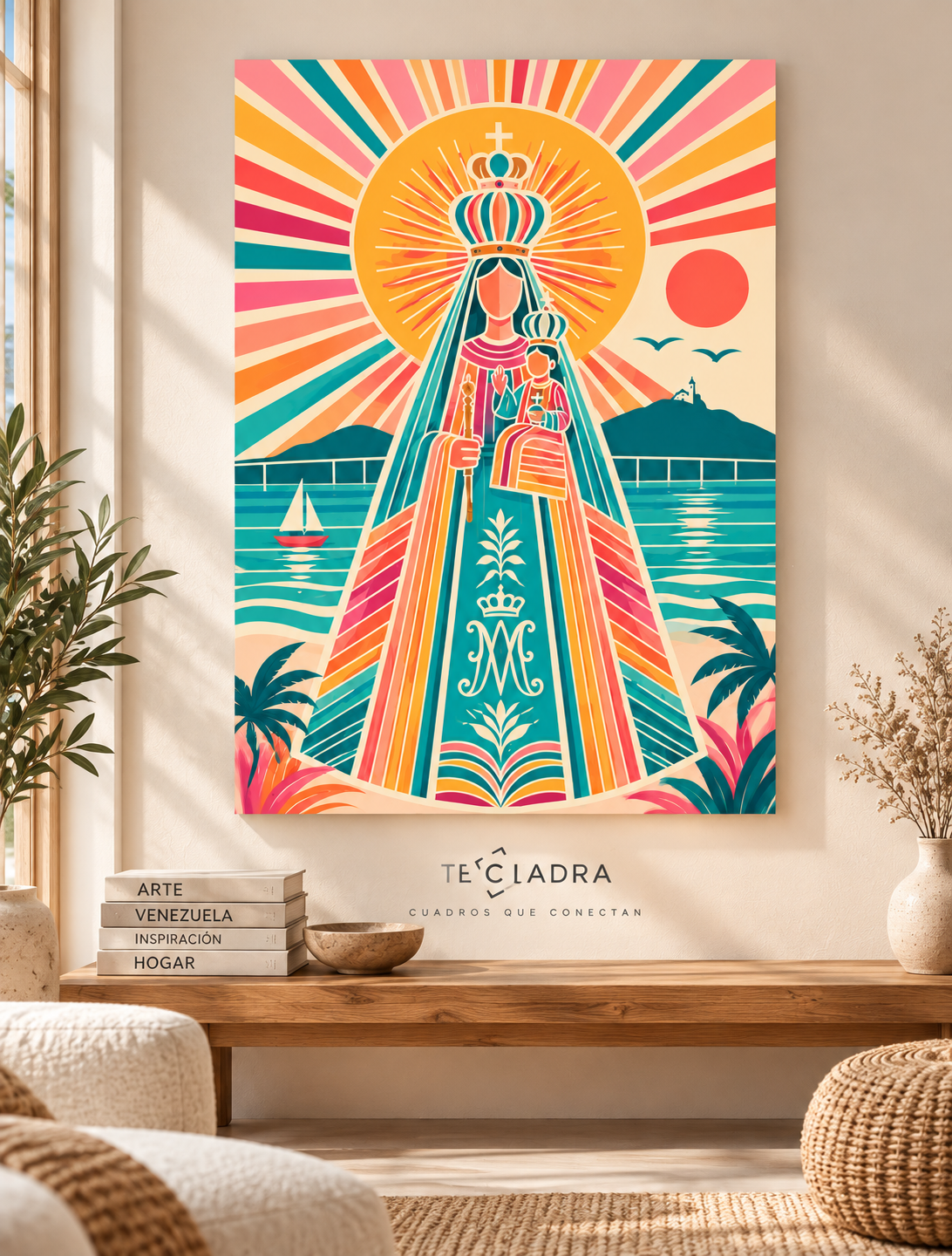 Cuadro Virgen del Valle Moderna – Arte Venezolano a Color